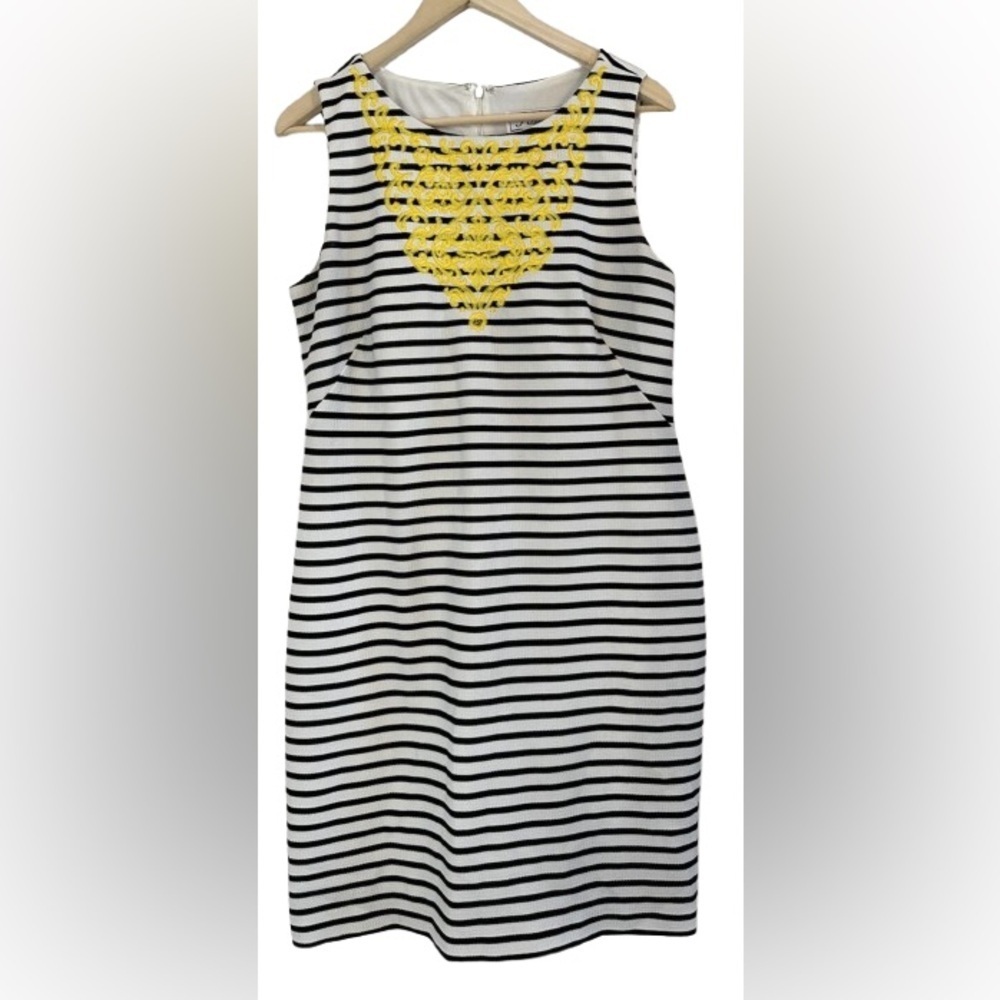 J Howard Black and white striped dress 12